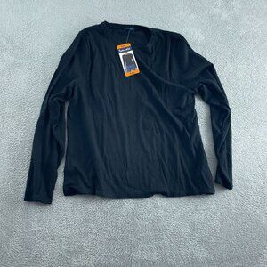 Splendid Womens Black Ribbed Long-Sleeve Tee XXL NWT 2805